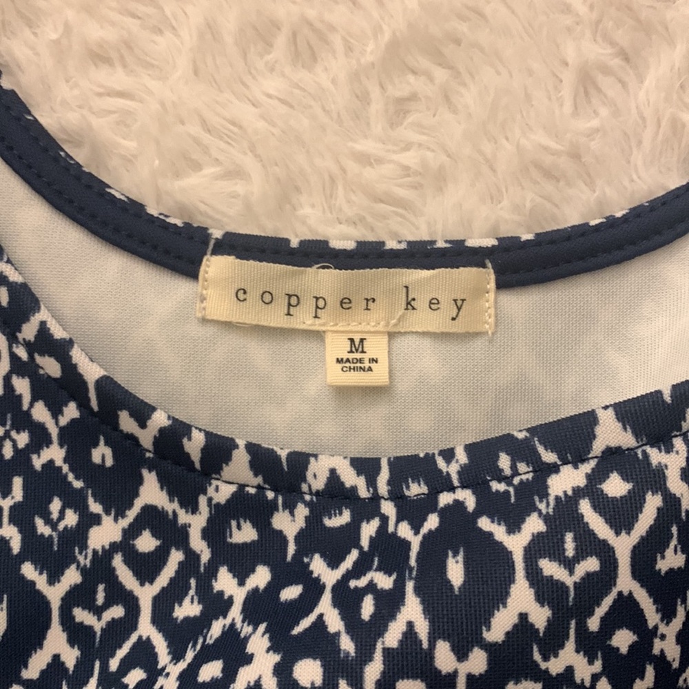 Copper Key Navy Blue patterned dress - Picture 2 of 3